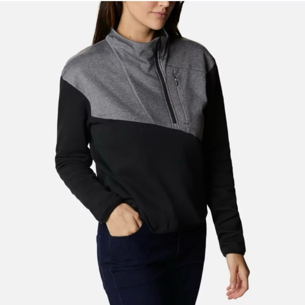 Columbia Lodge Hybrid Pullover Women's Black Gray XS